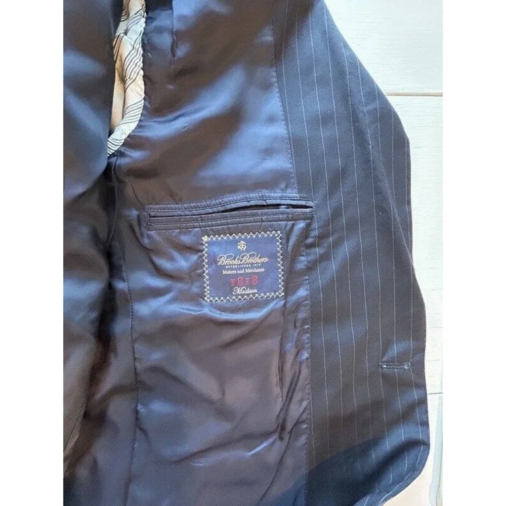 Brooks Brothers 1818 Madison Estrato Trabaldo Togna Pinstripe Blazer Wool 42